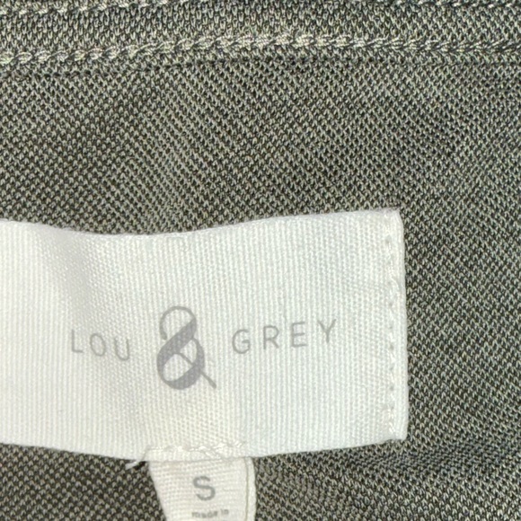 Lou & Grey Olive Gray Modal Blend Button Front Midi Dress Tie Waist Size Small - Picture 7 of 8